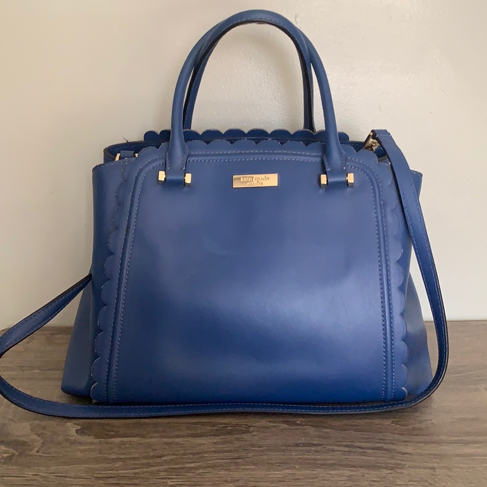 Kate Spade blue leather satchel Crossbody